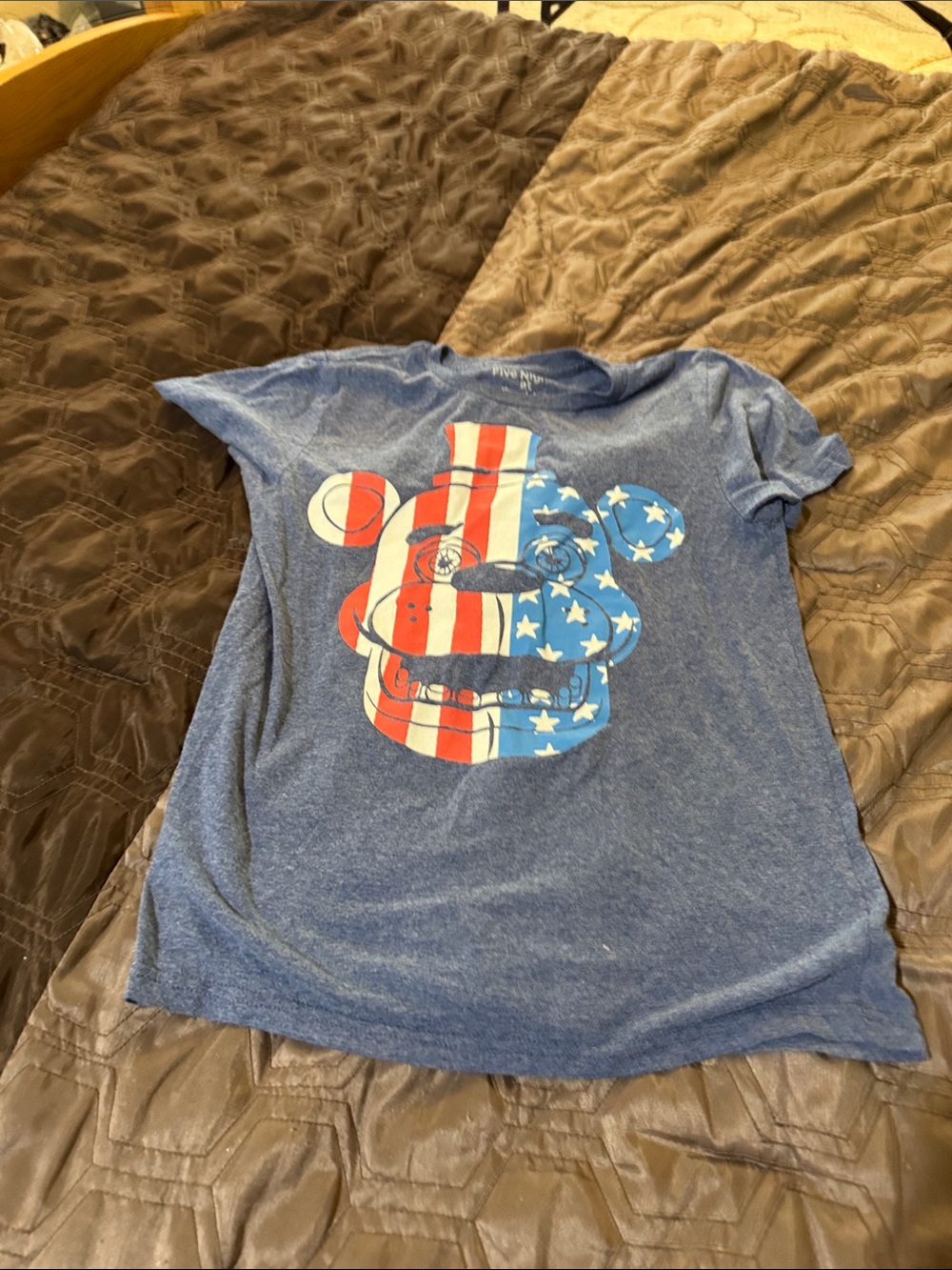Boys Blue Short-Sleeve Tee with Patriotic Graphic